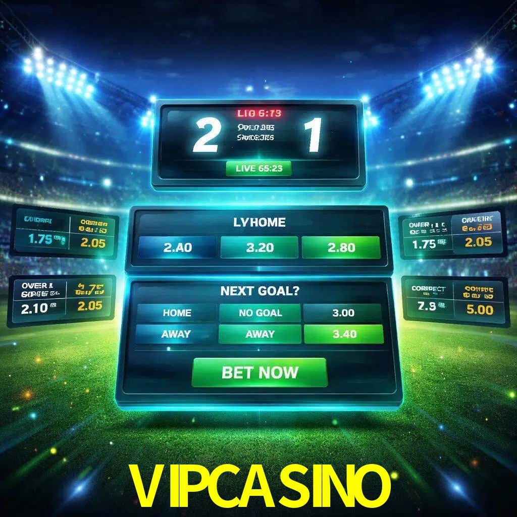 Vista de apuestas en vivo VIPCASINO durante un partido en curso